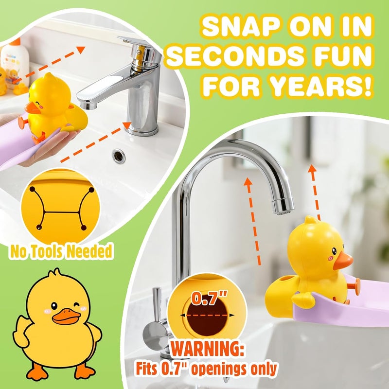 SKYROKU Duck-Tastic Faucet Extender for Toddlers – Kicking Legs Fun! Splash-Proof & Easy Install Sink Extender for Kids - Image 3